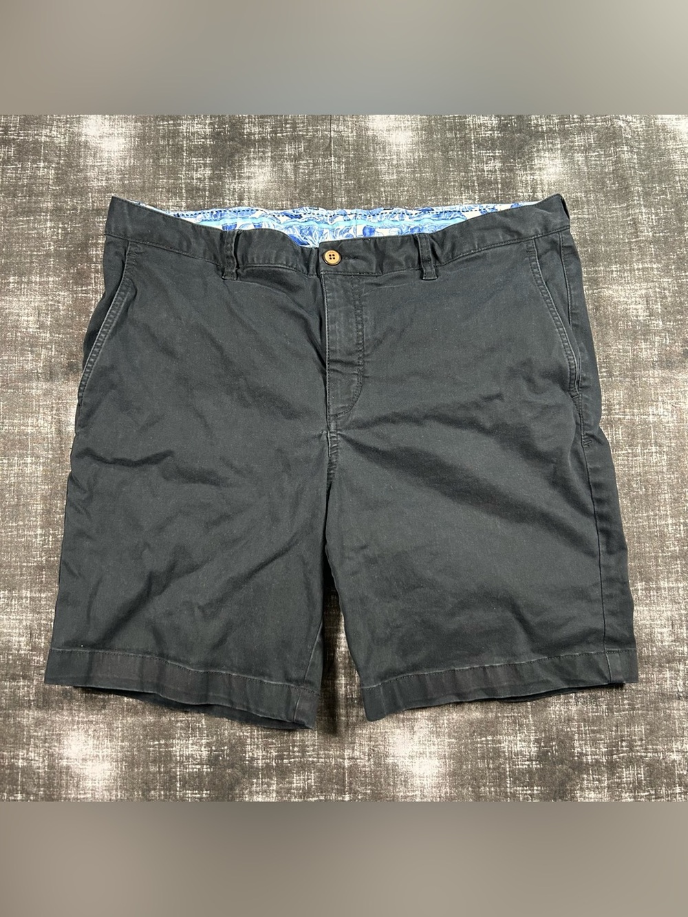 Tommy Bahama Boracay Shorts Mens 36x8 Black Flat Front Casual Tropical Chinos